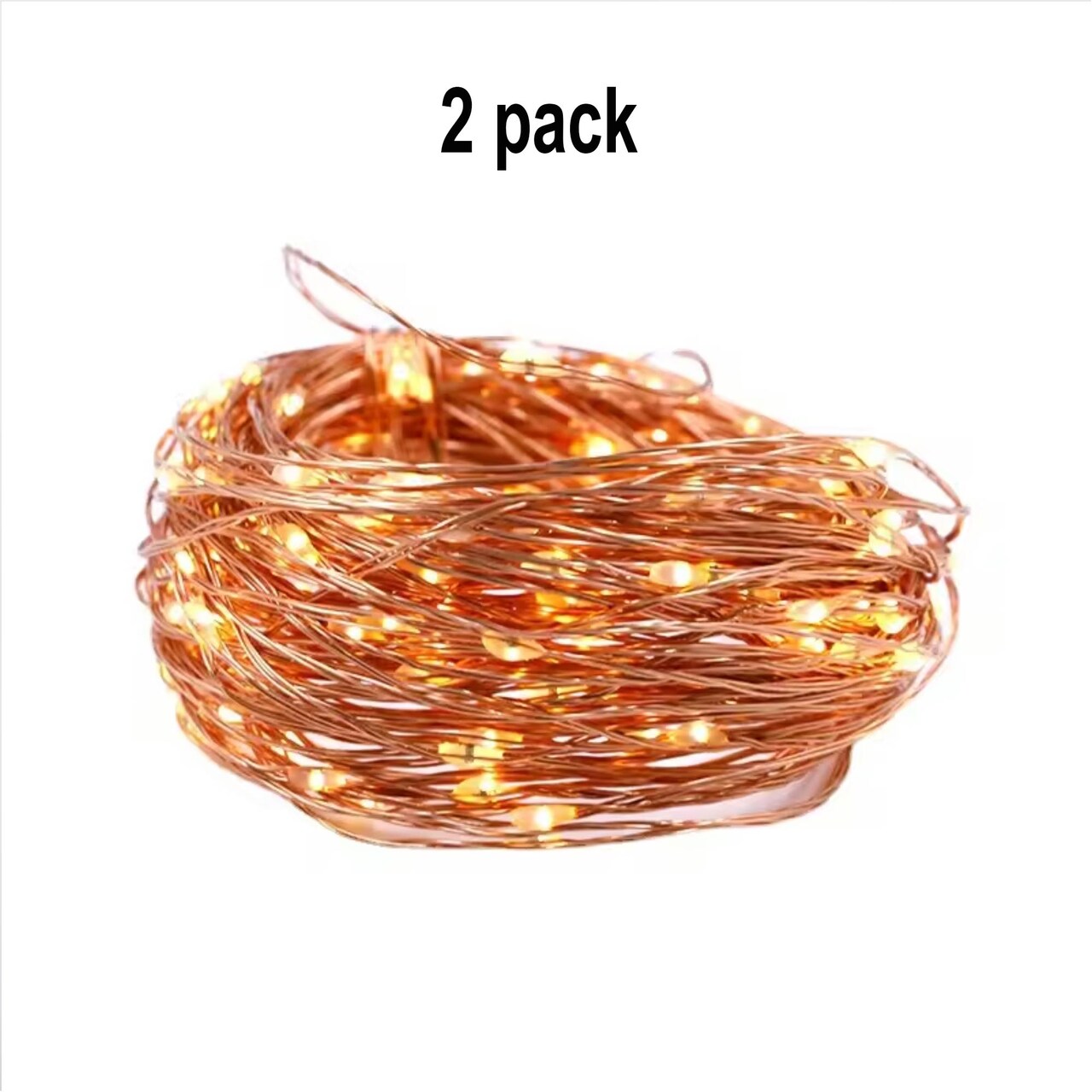 USB 100 LED Copper Fairy Lights — 32ft Flexible Wire for Warm Ambiance